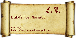 Lukáts Nanett névjegykártya